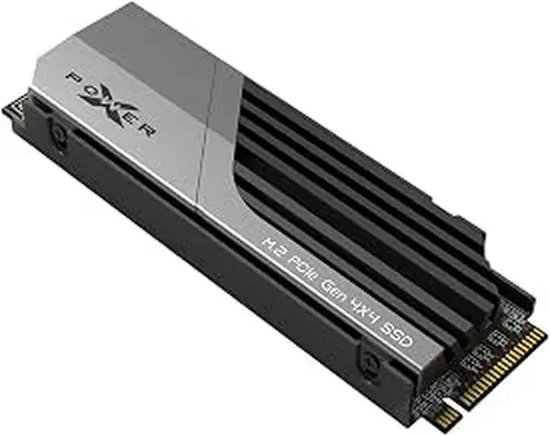 Silicon Power 4TB XS70 Nvme PCIe Gen4 M.2 2280 SSD R/W Up to 7,200/6,800 MB/s, DRAM Cache, with Built-in PS5 Heatsink, Compatible with PlayStation 5 (SP04KGBP44XS7005)