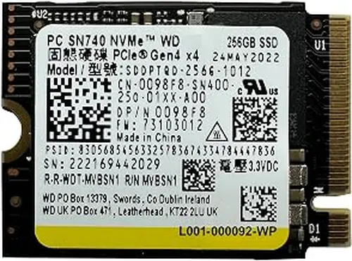 WD SN740 256GB SSD M.2 2230 30mm NVMe PCIe 4.0 Gen 4 x 4 (OEM)
