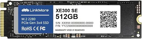 LinkMore XE300 SE 512GB PCIe 3.0 NVMe M.2 2280 SSD, 2100MB/s Read