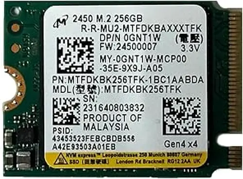 Micron 256GB M.2 PCI-e NVME GEN4X4 SSD Internal Solid State Drive 30mm 2230 Form Factor