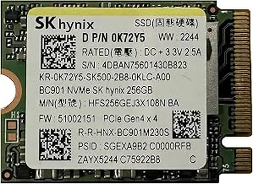 OEM Hyn BC901 256GB M.2 PCI-e GEN 4X4 NVME SSD Internal Solid State Drive 30mm 2230 Form Factor M Key Steam Deck