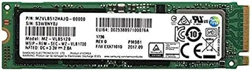 Samsung PM981 Polaris 512GB M.2 NGFF PCIe Gen3 x4, NVME Solid State Drive SSD, OEM (2280) MZVLB512HAJQ-00000