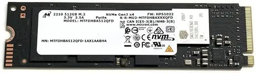 Micron SSD 512GB 2210 NVMe PCIe Gen3 x4 MTFDHBA512QFD M09630-001 Solid State Drive for HP Dell Lenovo Laptop Desktop Ultrabook