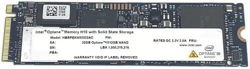 Intel Optane Memory H10 32GB with SSD Solid State Storage 512GB HBRPEKNX0202A M.2 2280 NVMe PCIe Gen3 x4