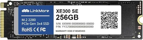 LinkMore XE300 SE 256GB PCIe 3.0 NVMe M.2 2280 SSD, 2100MB/s Read