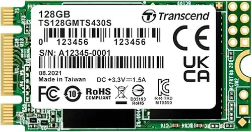 Transcend 128GB MTS430S M.2 SATA III 2242 SSD, Dram Cache, B+M Key