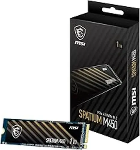 msi SPATIUM M450 PCIe 4.0 NVMe M.2 1TB V1 Internal Gaming SSD up to 3400MB/s 3D NAND