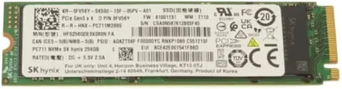 Dell 256GB NVMe M.2 PCIe SSD, 2280, SK hynix PC711, HFS256GDE9X080N
