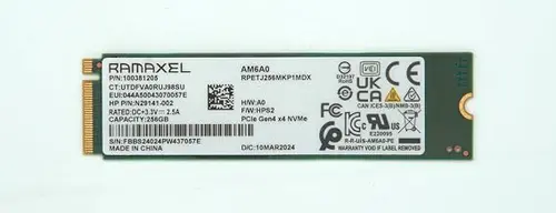 MegaPC RAMAXEL SSD 256GB P/N:100381205 M.2 2280 PCIe Gen4 x4 NVMe Solid State Drive