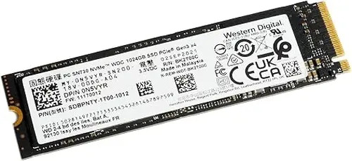 New OEM WD PC SN730 NVMe SSD 1TB Capacity Read speeds up to 3,400MB/s, Write Speed up to 2,1002MB/s Available in M.2 2280 Form Factor Endurance of up to 400 TBW (WD 1TB NVME SSD OEM)