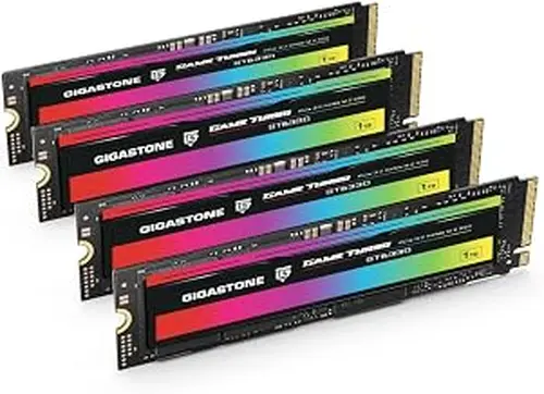 Gigastone 1TB Game Turbo PCIe Gen3x4 SSD (4-Pack) Up to 3,400MB/s with SLC Caching Gaming/PC/Desktop/Laptop 5-Year Warranty M.2 NVMe PCIe 3.0 2280 Gen 3 Internal Solid State Drive