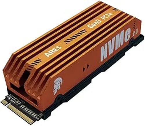 DATO SSD 4TB Gen5 M.2 SSD with Heatsink PCIe 5.0 x4 Internal Solid State Drive Up to 12,000MB/s Read, 10,000MB/s Write HighSpeed, Durable, Easy Install, PCIe 5.0 M.2 Slot- ARES Aethon