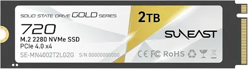 SUNEAST 2TB M.2 2280 PCIe4.0 NVMe Gen4x4 Internal SSD Gold