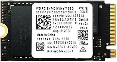 WD SN740 512GB M.2 2242 42mm NVMe PCIe Gen4 x4 PC NVMe SSD for Lenovo thinkpad X1 Nano Titanium Flex E14 E15 gen 4, Ideapad Gaming Laptop Ultrabook Tablet-Internal Solid State Drive (OEM New)