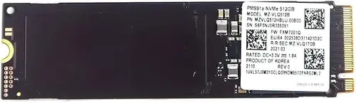 PM991a Samsung 512GB M.2 2280 Gaming PCI Express 3.0 x4 TLC NVMe 22mm x 80mm Solid State Drive (SSD) OEM