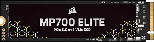 Corsair MP700 Elite 2TB PCIe 5.0 x4 NVMe M.2 SSD – Up to 10,000MB/sec – High-Density 3D TLC NAND – M.2 2280 - DirectStorage Compatible – Black