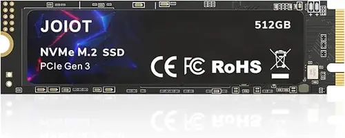 JOIOT 512GB SSD NVMe M.2 Internal Solid State Drive,Up to 3500MB/s, w/V-NAND Technology, Storage and Memory Expansion for Gaming, Max Speed,Black