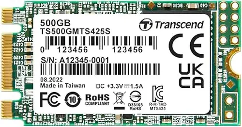Transcend 500GB MTS425S M.2 SATA III 2242 SSD, SLC Cache, B+M Key