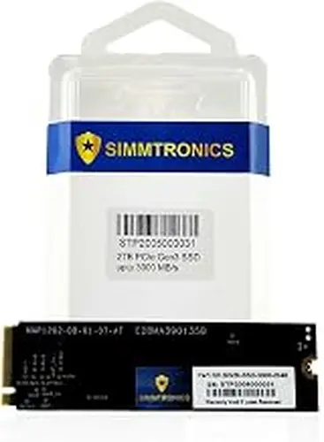 Simmtronics 2TB PCIe 3.0 NVMe M.2 SSD | Up to 3500/3000MB/s Read/Write | DRAM Cache for Speed & Efficiency | 3D TLC NAND | Compatible with Desktops & Laptops | 5-Year Warranty Included