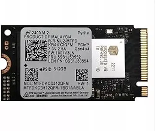 Micron 512GB 2400 2242 M.2 NVMe SSD PCIE Gen4 x4 MTFDKCD512QFM Internal Solid State Drive