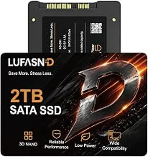Internal 2TB SATA SSD, 2.5 Inch SSD SATA III 6Gb/s, Solid State Drive, Up to 520MB/s Read Speed, 3D NAND Flash, Compatible with Laptop & Desktop PC