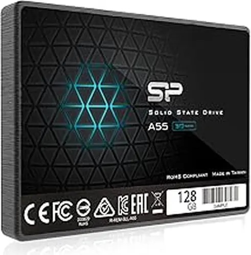 Silicon Power 128GB SSD 3D NAND A55 SLC Cache Performance Boost SATA III 2.5" 7mm (0.28") Internal Solid State Drive (SU128GBSS3A55S25AH)