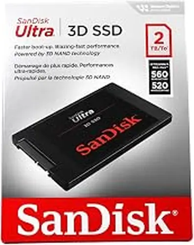 SANDISK Ultra 3D NAND 2TB Internal SSD - SATA III 6 Gb/s, 2.5"/7mm, Up to 560 MB/s - SDSSDH3-2T00-G26