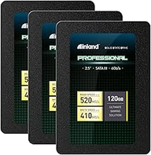 INLAND Pro 3 Pack 120GB SATA SSD 3D NAND 2.5" Internal Solid State Drive