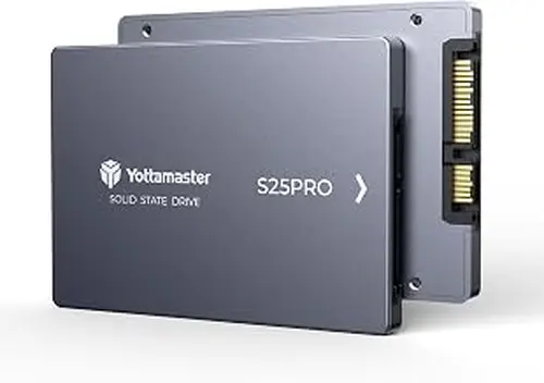 Yottamaster S25PRO 256GB 2.5" SATA III SSD, Aluminum Internal Solid State Drive for Efficient Heat Dissipation, Read Speed Up to 560 MB/s, SSD Upgrade Replacement for Laptop Desktop Computer
