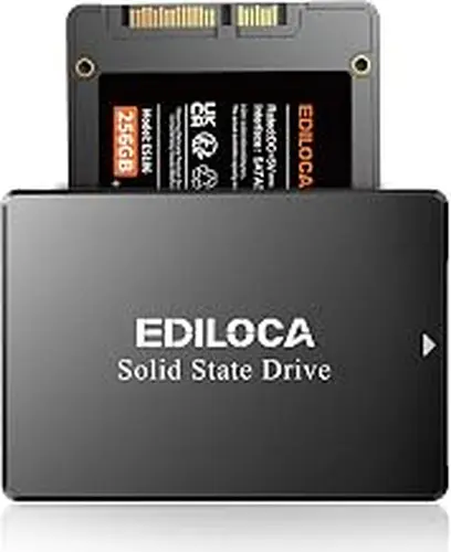 Ediloca 256GB SSD Internal Solid State Drive 2.5" SATA III 6Gb/s, 520MB/s Read Speed 3D TLC NAND, 256GB SATA SSD PC/Laptop Upgrade, Shock-Resistant & Drop-Proof(ES106)