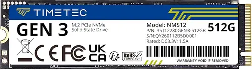 Timetec 512GB SSD NVMe PCIe Gen3x4 8Gb/s M.2 2280 3D NAND High Performance SLC Cache Read/Write Speed Up to 2,000/1,600 MB/s Internal Solid State Drive for PC Laptop and Desktop