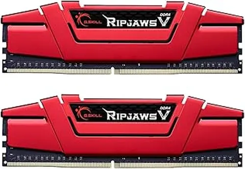 G.SKILL RipjawsV Series DDR4 RAM 16GB (2x8GB) 2400MT/s CL17-17-17-39 1.20V Intel AMD Desktop Computer Memory U-DIMM - Red (F4-2400C17D-16GVR)