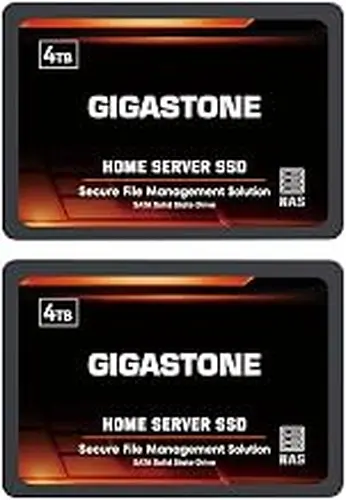 Gigastone 4TB Home Server SSD (2-Pack) Up to 530MB/s TLC Flash with SLC Caching 24/7 Reliable for Gaming/PC/NAS SSD 3-Year Warranty 2.5" SATA Internal Solid State Drives RAID Disk