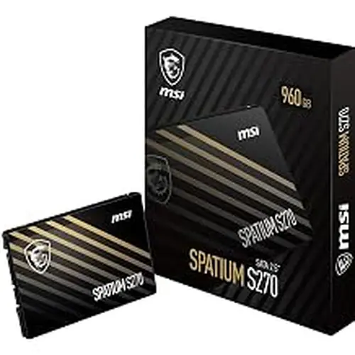 MSI SPATIUM S270 SATA 2.5 960GB - Internal Solid State Drive, 500MB/s Read & 450MB/s Write, 3D NAND, Built-in Data Security, MSI Center - 5 Year Warranty (500 TBW)