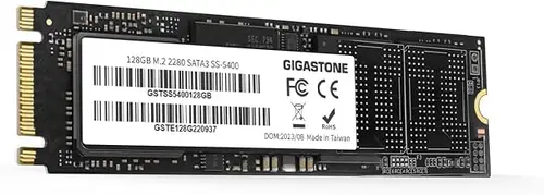 Gigastone M.2 SSD 128GB SATA III 500MB/s Upgrade Laptop PC Memory and Storage M.2 2280 Internal Solid State Hard Drives SLC Cache 3D NAND Increase Performance