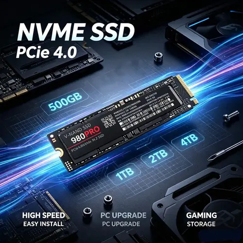 M.2 2280 NVMe PCIe4.0 SSD 500GB-4TB Internal Solid State Drive for PC Laptop PS5