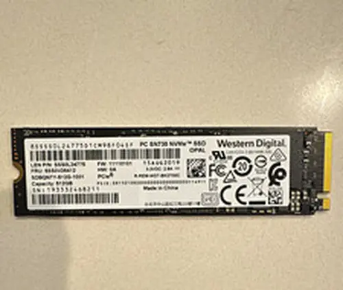 Western Digital PC SN730 512GB NVMe PCIe M.2 2280 Internal SSD Black SDBQNTY