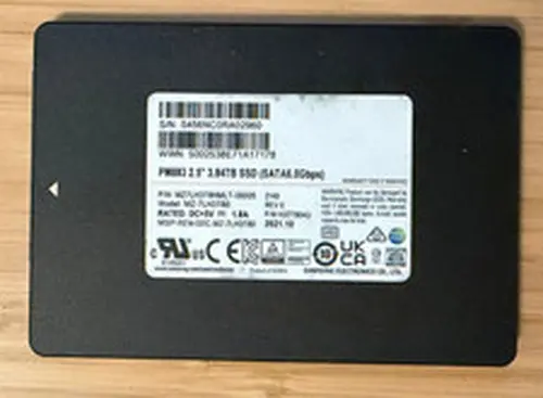 Samsung PM883 3.84TB Enterprise SATA SSD MZ7LH3T8HMLT-00005 - 0% Wear