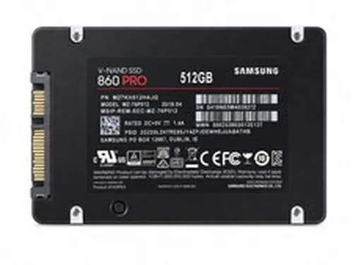 Samsung 860 PRO 512GB 2.5" SATA III V-NAND SSD MZ-76P512 94% Health Wiped