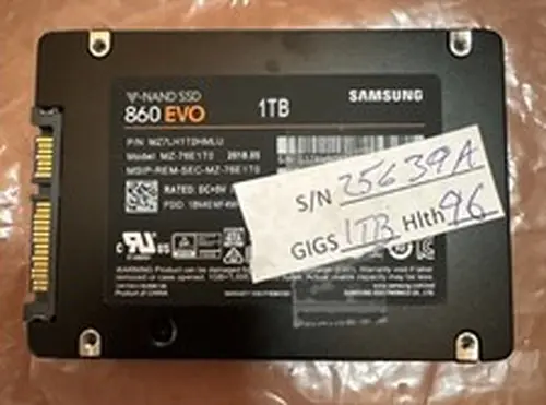 Samsung 860 EVO 1TB 2.5" SATA SSD MZ-76E1T0 96% Health Wiped
