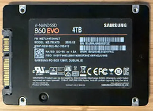 Samsung 860 EVO 4TB SATA SSD MZ-76E4T0 - 0% Wear - SMART PASSED