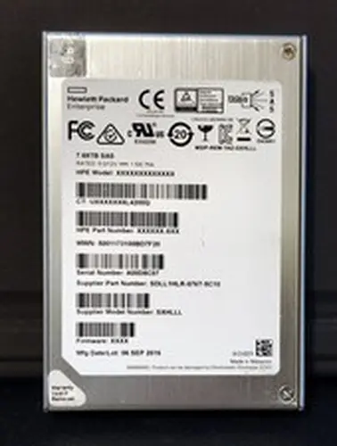 7.68TB HPE DDYM7680S5xnNMRI SanDisk 2.5" SAS-3 SSD, 512B Format, 3% Wear