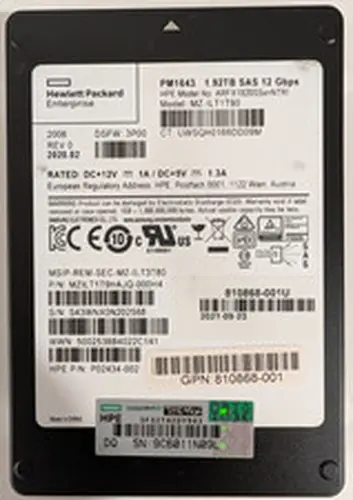 Samsung PM1643 1.92TB 2.5" SAS 12G SSD MZ-ILT1T90 512-Byte 92% Health