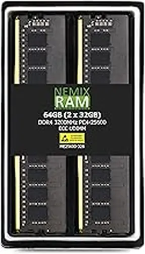 NEMIX RAM 64GB (2X32GB) DDR4 3200MHz PC4-25600 2Rx8 1.2V CL22 288-PIN ECC Unbuffered UDIMM KIT Compatible with DELL PowerEdge T150 Server