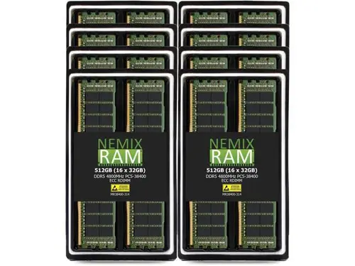 NEMIX RAM 512GB (16X32GB) DDR5 4800MHZ PC5-38400 1Rx4 1.1V CL40 288-PIN ECC RDIMM Registered Server Memory KIT Compatible with ASUS High Density...