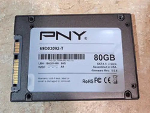 PNY 80GB SSD 69D03092-T SATA II 3 Gb/s Computer Laptop Storage Drive 2.5" MLC