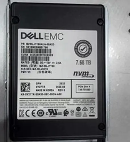Samsung 7.68TB SSD DELL PM1733 0Y27TR NVME 2.5 MZ-WLJ7T60 U.2 MZWLJ7T6HALA-00AD3