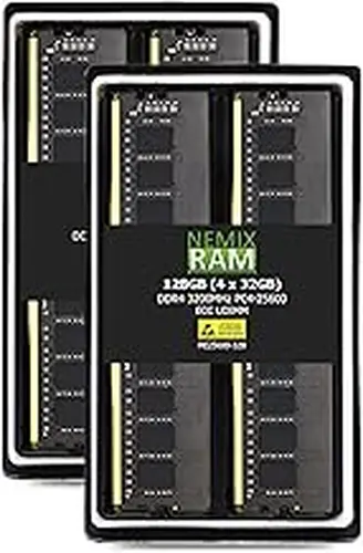 NEMIX RAM 128GB (4X32GB) DDR4 3200MHz PC4-25600 2Rx8 1.2V CL22 288-PIN ECC Unbuffered UDIMM KIT