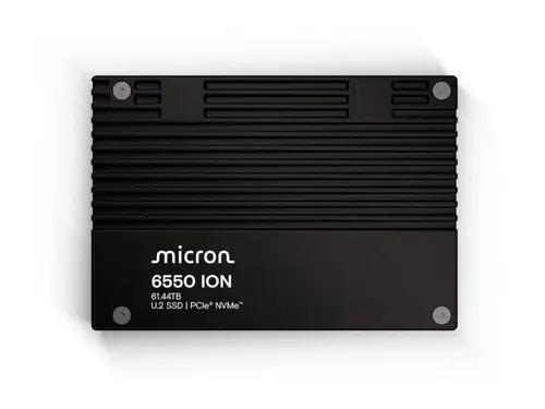Micron 6550 ION SSD - Enterprise MTFDLAL61T4THL-1BK1DFCYYR 61.44TB U.2 (15mm) 512 bytes OCP 2.5 + SED (TCG Opal) SSD TAA Compliant