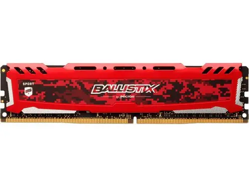 Ballistix Sport LT 8GB Single DDR4 2666 MT/s (PC4-21300) DR x8 DIMM 288-Pin Memory - BLS8G4D26BFSE (Red)